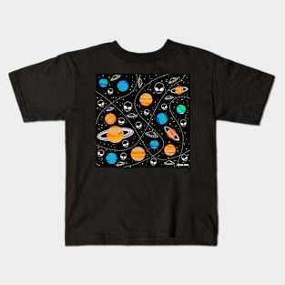 the galaxy full of planets and alien life wallpaper ecopop Kids T-Shirt